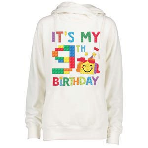 Master Builder 9th ItS My 9th Birthday Brick Blocks Womens Funnel Neck Pullover Hood