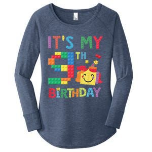 Master Builder 9th ItS My 9th Birthday Brick Blocks Women's Perfect Tri Tunic Long Sleeve Shirt