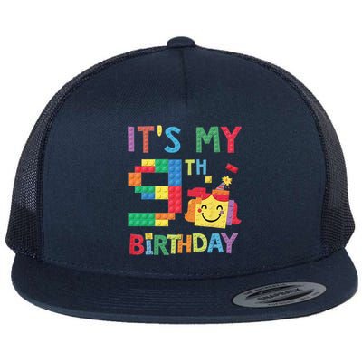 Master Builder 9th ItS My 9th Birthday Brick Blocks Flat Bill Trucker Hat