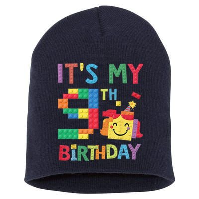 Master Builder 9th ItS My 9th Birthday Brick Blocks Short Acrylic Beanie