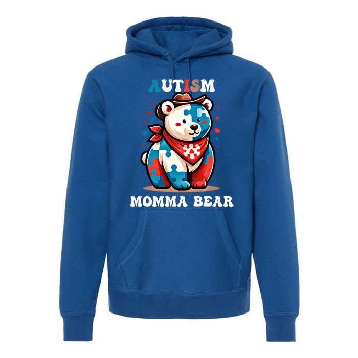 Mama Bear Autism Awareness Mom Autistic Gift Premium Hoodie