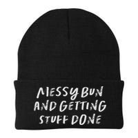 Messy Bun And Getting Stuff Done Knit Cap Winter Beanie