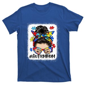 Messy Bun Autism Mom Cute Gift Autism Mama Great Gift T-Shirt