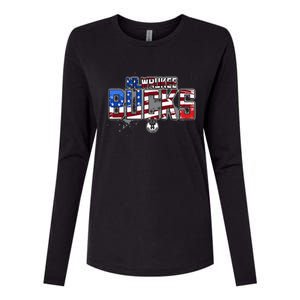 Milwaukee Bucks American Flag Distressed Paint Womens Cotton Relaxed Long Sleeve T-Shirt