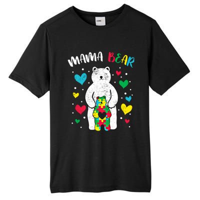 Mama Bear Autism Awareness Mom Support Autistic Son Daughter Great Gift Tall Fusion ChromaSoft Performance T-Shirt