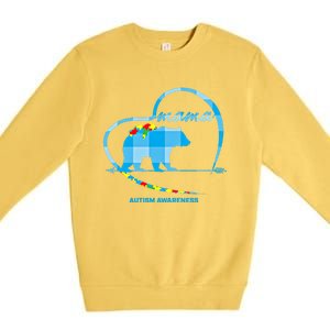 Mama Bear Autism Awareness Mom Mother Funny Gift S Gift Premium Crewneck Sweatshirt