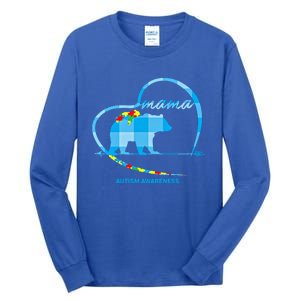 Mama Bear Autism Awareness Mom Mother Funny Gift S Gift Tall Long Sleeve T-Shirt