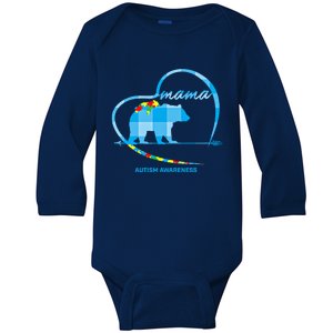 Mama Bear Autism Awareness Mom Mother Funny Gift S Gift Baby Long Sleeve Bodysuit