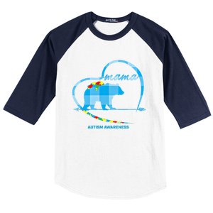 Mama Bear Autism Awareness Mom Mother Funny Gift S Gift Baseball Sleeve Shirt