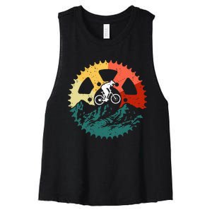 Mountain Biking Art For Mountain Biker Women's Racerback Cropped Tank