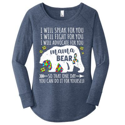 Mama Bear Autism I Will Speak Fight Advocate For You Gift Women's Perfect Tri Tunic Long Sleeve Shirt