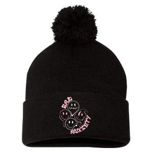 Megantheestallion Bad Anxiety Black Pom Pom 12in Knit Beanie