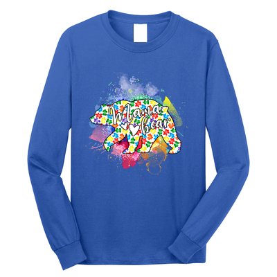 Mama Bear Autism Mom Mother Autistic Awareness Mommy Cool Gift Long Sleeve Shirt