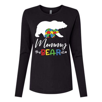 Mommy Bear Autism Awareness Great Gift Mama Gift Womens Cotton Relaxed Long Sleeve T-Shirt