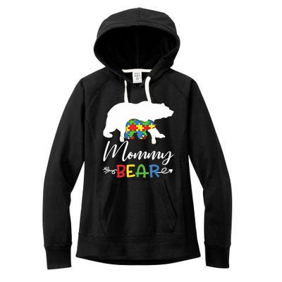 Mommy Bear Autism Awareness Great Gift Mama Gift Women's Fleece Hoodie