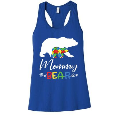 Mommy Bear Autism Awareness Great Gift Mama Gift Women's Racerback Tank