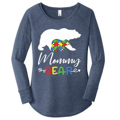 Mommy Bear Autism Awareness Great Gift Mama Gift Women's Perfect Tri Tunic Long Sleeve Shirt