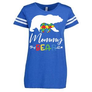 Mommy Bear Autism Awareness Great Gift Mama Gift Enza Ladies Jersey Football T-Shirt