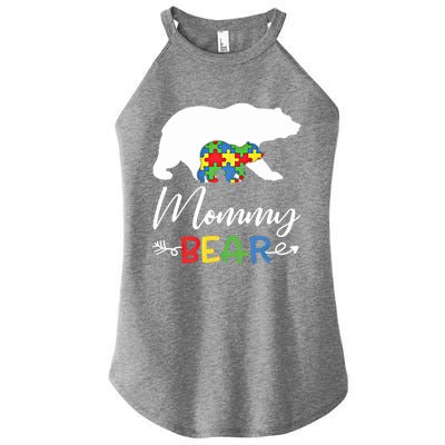 Mommy Bear Autism Awareness Great Gift Mama Gift Women's Perfect Tri Rocker Tank