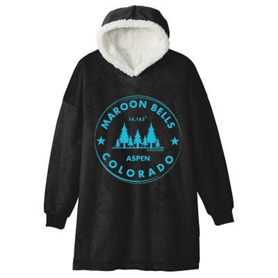 Maroon Bells Aspen Colorado Bluebird Forest Mountain Hooded Wearable Blanket