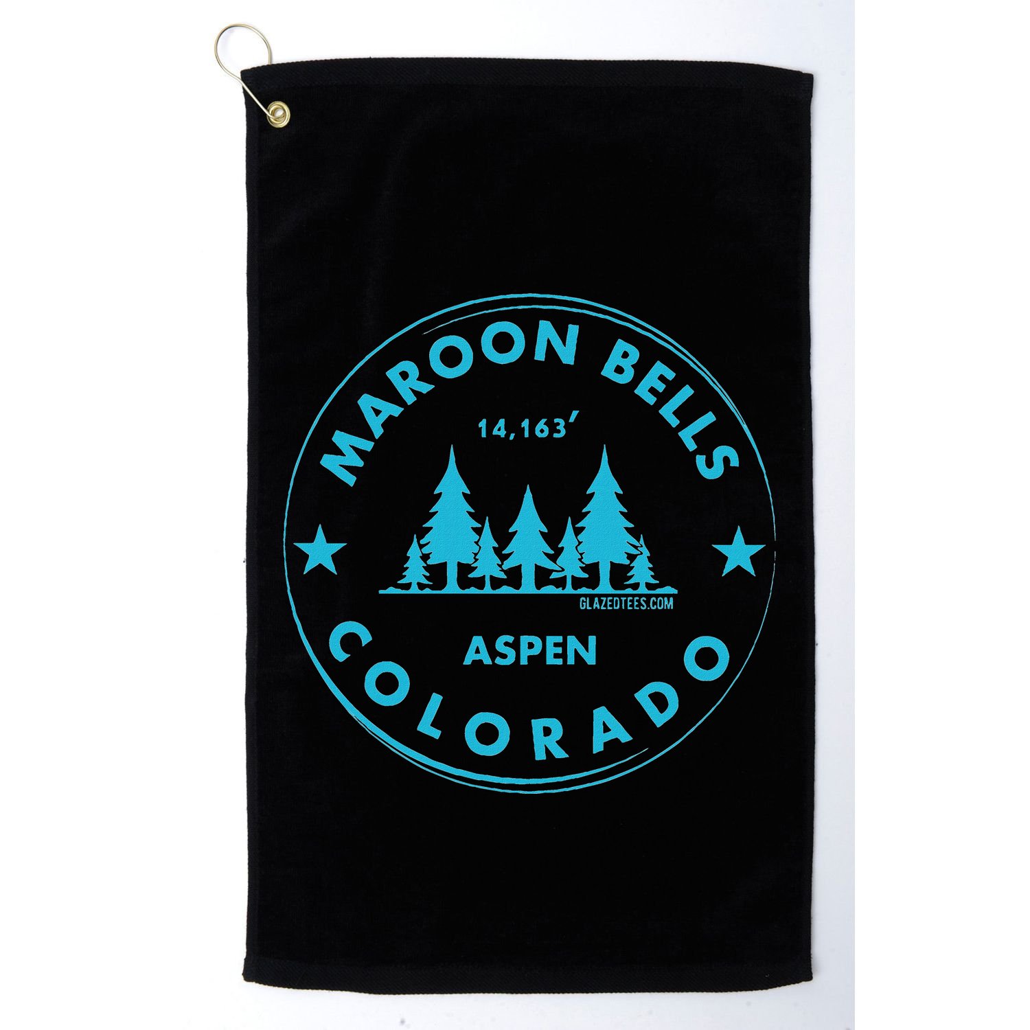 Maroon Bells Aspen Colorado Bluebird Forest Mountain Golf Towel