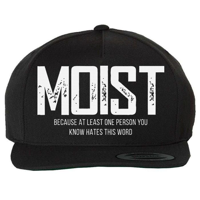 Moist Because At Least One Person You Know Hates This Word Wool Snapback Cap