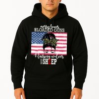 Messy Buns And Loaded Guns Raising Wolves Not Sheep Hoodie