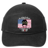 Messy Buns And Loaded Guns Raising Wolves Not Sheep 7-Panel Snapback Hat