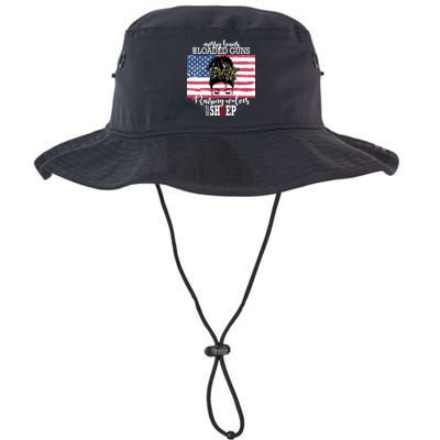 Messy Buns And Loaded Guns Raising Wolves Not Sheep Bucket Hat