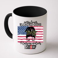 Messy Buns And Loaded Guns Raising Wolves Not Sheep Coffee Mug