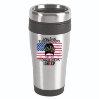 Messy Buns And Loaded Guns Raising Wolves Not Sheep 16oz Travel Tumbler