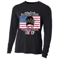 Messy Buns And Loaded Guns Raising Wolves Not Sheep Cooling Performance Long Sleeve Crew