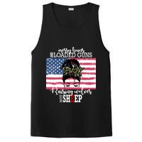 Messy Buns And Loaded Guns Raising Wolves Not Sheep PosiCharge Competitor Tank