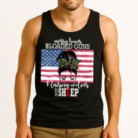 Messy Buns And Loaded Guns Raising Wolves Not Sheep Tank Top