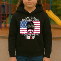 Messy Buns And Loaded Guns Raising Wolves Not Sheep Kids Hoodie