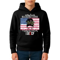 Messy Buns And Loaded Guns Raising Wolves Not Sheep Kids Hoodie