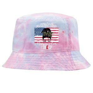 Messy Buns And Loaded Guns Raising Wolves Not Sheep Tie-Dyed Bucket Hat