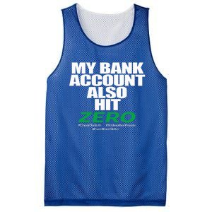 My Bank Account Also Hit Zero Mesh Reversible Basketball Jersey Tank