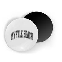 Myrtle Beach Arched Style Text Black With Black Print Magnet