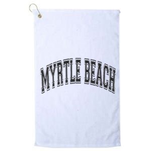 Myrtle Beach Arched Style Text Black With Black Print Platinum Collection Golf Towel