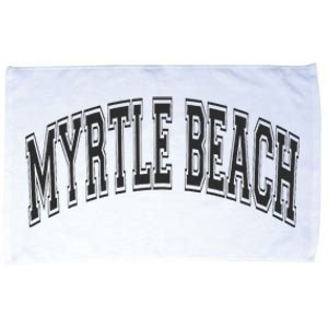 Myrtle Beach Arched Style Text Black With Black Print Microfiber Hand Towel