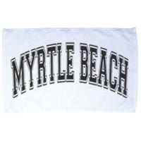 Myrtle Beach Arched Style Text Black With Black Print Microfiber Hand Towel