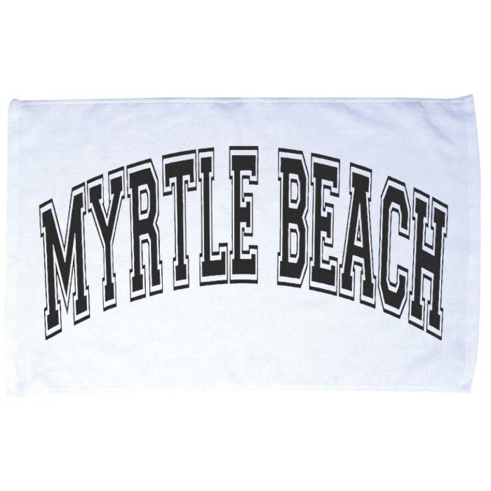 Myrtle Beach Arched Style Text Black With Black Print Microfiber Hand Towel