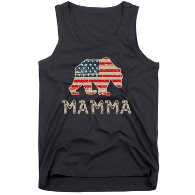 Mamma Bear American Flag Patriotic Tank Top