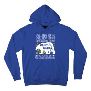 Mama Bear Autism I Will Speak Fight Advocate For You Gift Hoodie