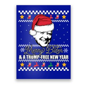 Merry Biden And A Trumpfree New Year Ugly Christmas Gift Poster