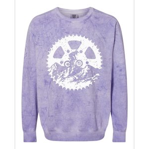 Mountain Biking Art For Women Mtb Mountain Biker Colorblast Crewneck Sweatshirt