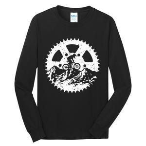 Mountain Biking Art For Women Mtb Mountain Biker Tall Long Sleeve T-Shirt