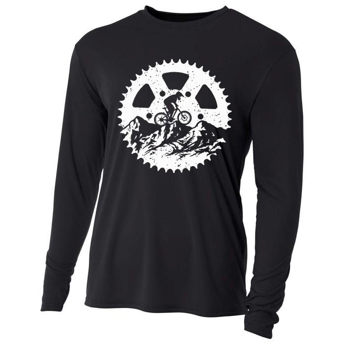 Mountain Biking Art For Women Mtb Mountain Biker Cooling Performance Long Sleeve Crew