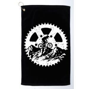 Mountain Biking Art For Women Mtb Mountain Biker Platinum Collection Golf Towel